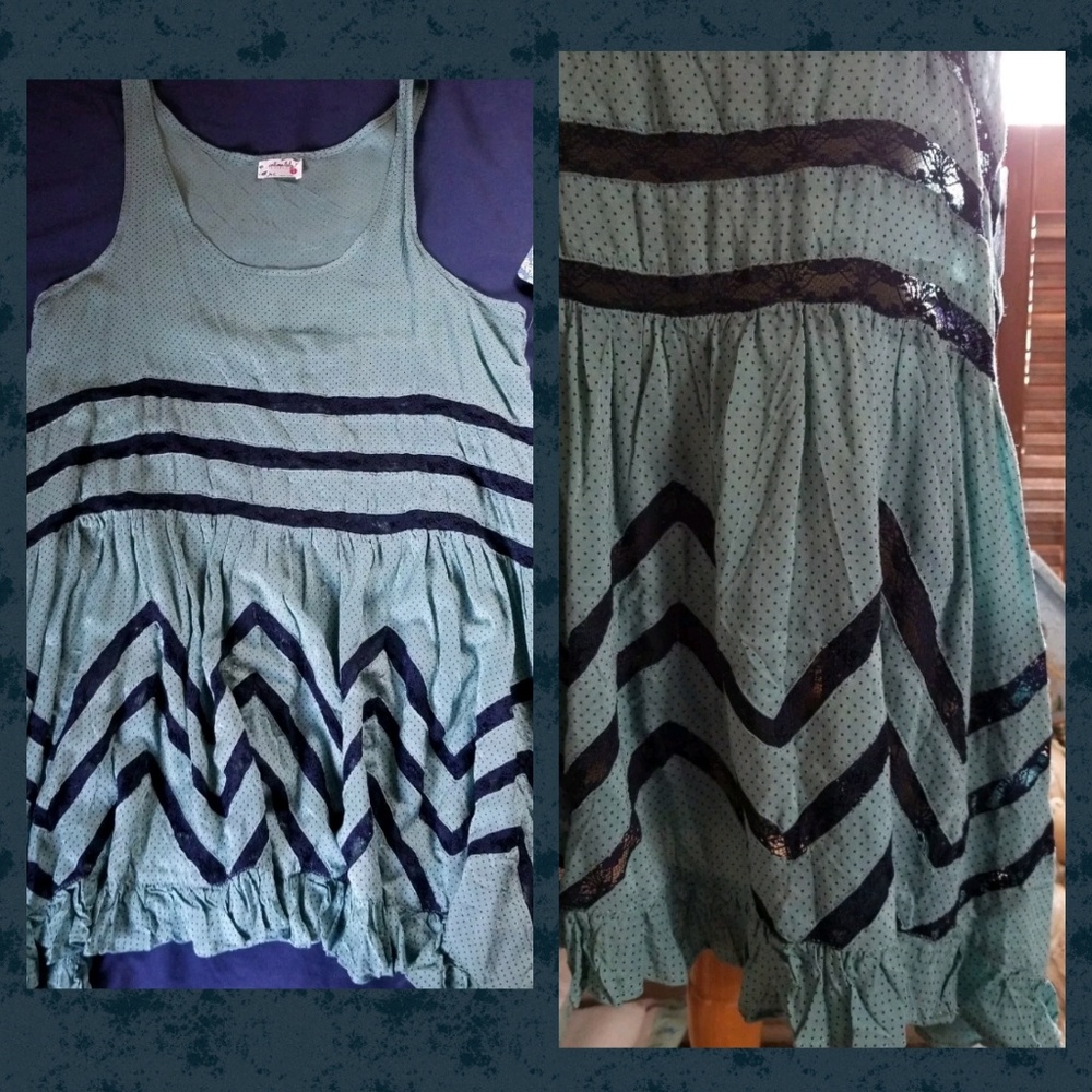 🌈SOLD💰 Free people lace voile trapeze slip Dress - Picture 7 of 8
